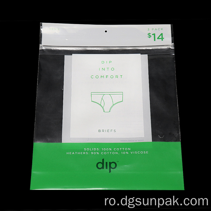 Sutien Chiloți Pungi de ambalare din plastic cu orificiu pentru agățat